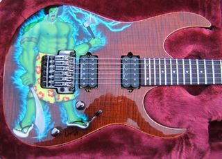 Simons Polynesian Hulk Ibanez guitar
