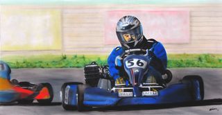Gary Racing His Kart - Birthday portrait