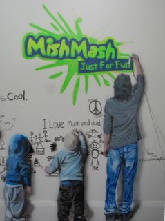 Mish Mash Tv Studio mural