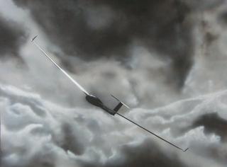 Sailplane in big lift cloud